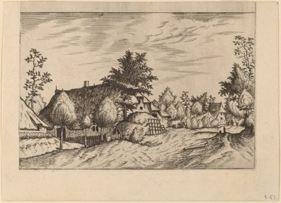 Strada del villaggio da Johannes van Doetechum, the Elder and Lucas