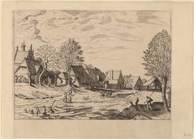 Strada del villaggio da Johannes van Doetechum, the Elder and Lucas