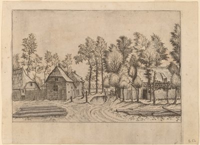 Strada del villaggio da Johannes van Doetechum, the Elder and Lucas