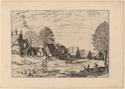 Strada del villaggio da Johannes van Doetechum, the Elder and Lucas