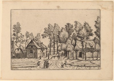 Strada del villaggio da Johannes van Doetechum, the Elder and Lucas