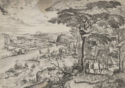 Euntes in Emaus (Paesaggio con pellegrini a Emmaus) da Johannes and Lucas van Doetecum