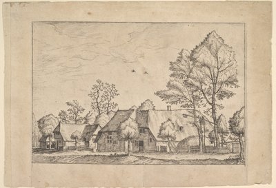 Grande fattoria con pozzo da Praediorum villarum et rusticarum casularum icones e..., ca. 1559-61 da Johannes van Doetecum I