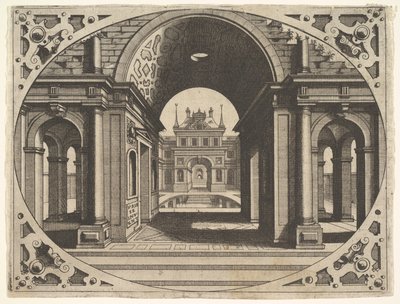 Piatto da Varie Architecture da Johannes van Doetecum I