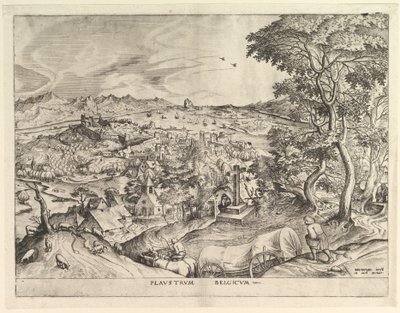 Il Carro Belga Plaustrum Belgicum da I Grandi Paesaggi, ca. 1555-56 da Johannes van Doetecum I
