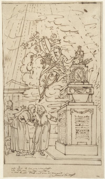 Figure presso un monumento funebre da Johannes van Dregt