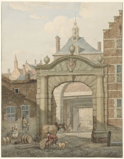 Vista attraverso un portale a Dordrecht da Johannes van Lexmond