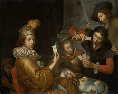 Il gioco delle carte sulla culla: allegoria da Johannes van Wijckersloot (attributed to)