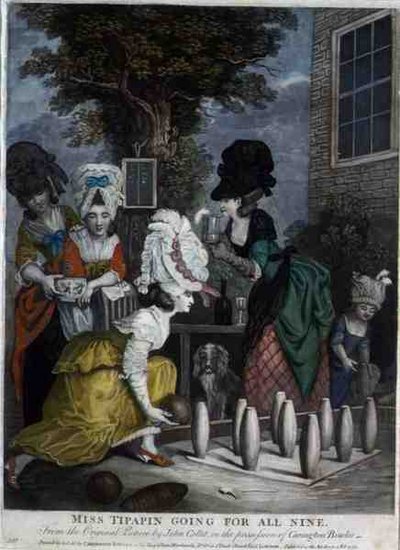 Miss Tipapin va per tutti e nove, pub. da Carington Bowles da John (after) Collet