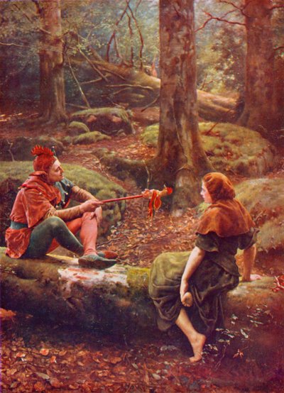 Shakespeare: Touchstone e Audrey nella Foresta di Arden, Come vi piace, Atto III, Scena 3 da John (after) Collier