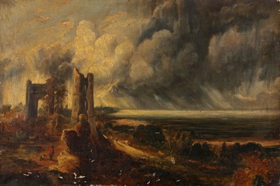 Castello di Hadleigh, la foce del Tamigi - Mattina dopo una notte tempestosa da John (after) Constable