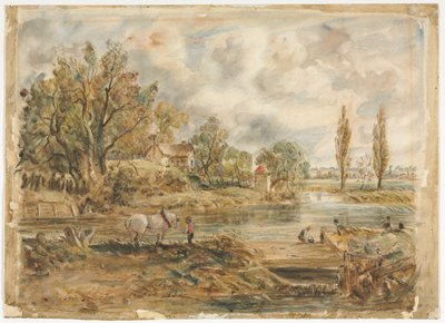 Il cavallo bianco (acquerello) da John (after) Constable