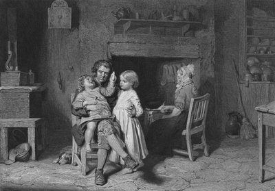 Illustrazione per La Notte del Sabato del Cottar di Robert Burns, Verso III da John (after) Faed