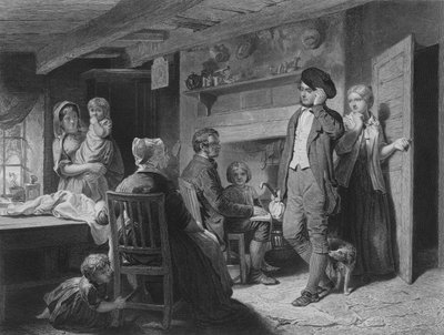 Illustrazione per La notte del cottar di Robert Burns, Versi VII e VIII (incisione) da John (after) Faed