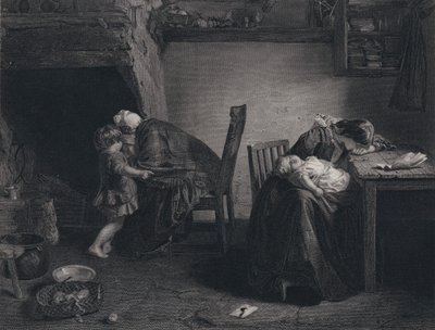 Illustrazione per Il Ritorno del Soldato di Robert Burns da John (after) Faed