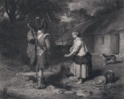 Illustrazione per Il Ritorno del Soldato di Robert Burns (incisione) da John (after) Faed