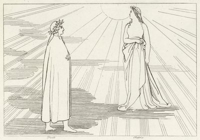 Ascesa al primo cielo, Paradiso, Canto 1 (incisione) da John (after) Flaxman