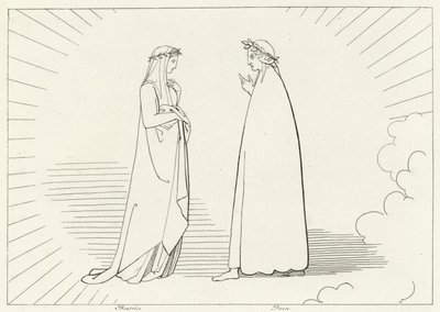Beatrice e Dante, Paradiso, Canto 7 da John (after) Flaxman