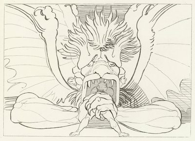 Dis, o Lucifero, Inferno, Canto 34 (incisione) da John (after) Flaxman