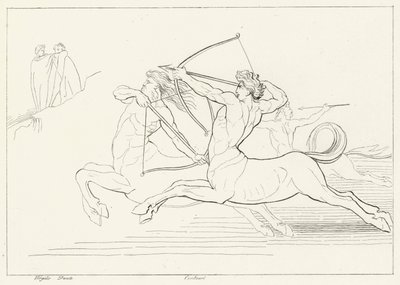 Incontro con i Centauri, Inferno, Canto 12 (incisione) da John (after) Flaxman