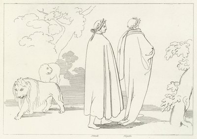 Entrando nel Bosco Oscuro, Inferno, Canto 1 (incisione) da John (after) Flaxman
