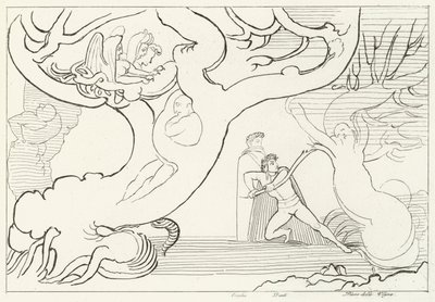 Foresta delle Arpie, Inferno, Canto 13 (incisione) da John (after) Flaxman