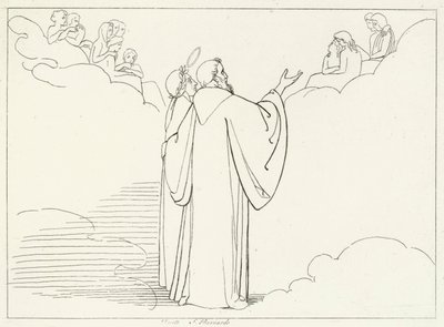 Ordine dei Patriarchi, Paradiso, Canto 32 (incisione) da John (after) Flaxman