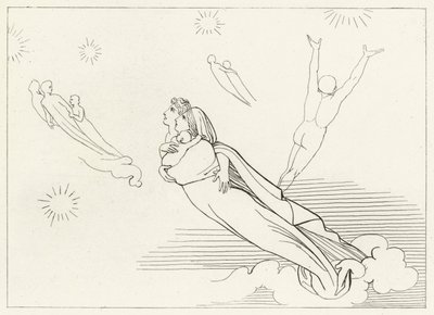 Anime che ritornano alle loro sfere, Paradiso, Canto 4 (incisione) da John (after) Flaxman