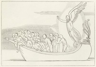 La Benedizione, Purgatorio, Canto 2 (incisione) da John (after) Flaxman