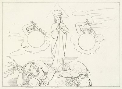 La Chiesa Militante, Paradiso, Canto 25 (incisione) da John (after) Flaxman