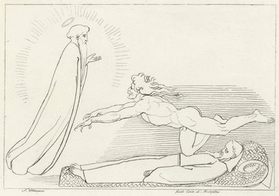 La contesa per Guido De Montefeltro, Inferno, Canto 27 (incisione) da John (after) Flaxman