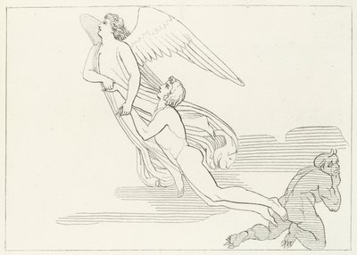 La liberazione di Buonaconte, Purgatorio, Canto 5 (incisione) da John (after) Flaxman