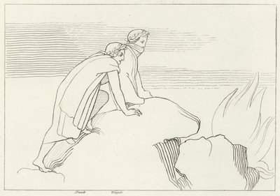 Il golfo fiammeggiante, Inferno, Canto 26 (incisione) da John (after) Flaxman