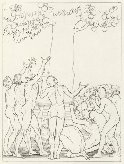 Gli intemperanti, Purgatorio, Canto 24 (incisione) da John (after) Flaxman