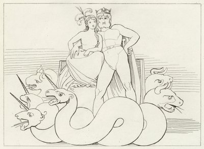 Gli Intrighi della Chiesa, Purgatorio, Canto 32 (incisione) da John (after) Flaxman