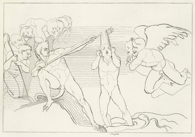 Il lago di pece, Inferno, Canto 22 (incisione) da John (after) Flaxman