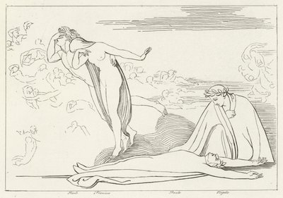 Gli amanti puniti, Inferno, Canto 5 da John (after) Flaxman