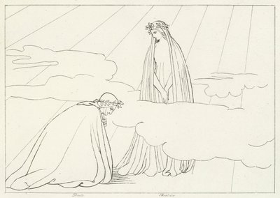La sfera lunare, Paradiso, Canto 2 (incisione) da John (after) Flaxman