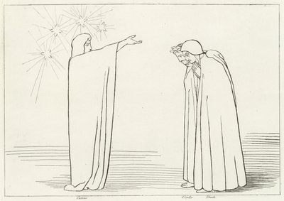 La Montagna della Prova, Purgatorio, Canto 1 (incisione) da John (after) Flaxman