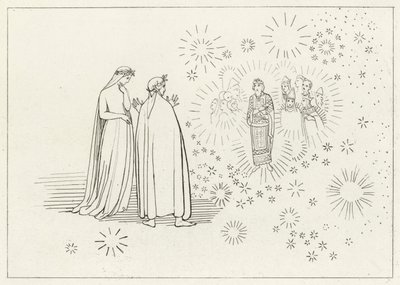 Il pianeta Mercurio, Paradiso, Canto 5 (incisione) da John (after) Flaxman