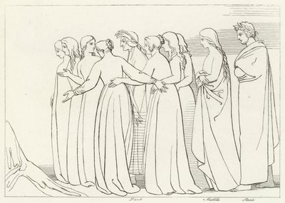 Il fiume Eunoè, Purgatorio, Canto 33 da John (after) Flaxman
