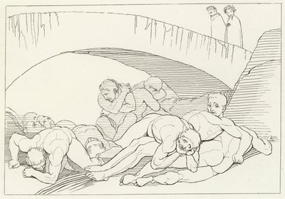 La Valle della Malattia, Inferno, Canto 29 (incisione) da John (after) Flaxman