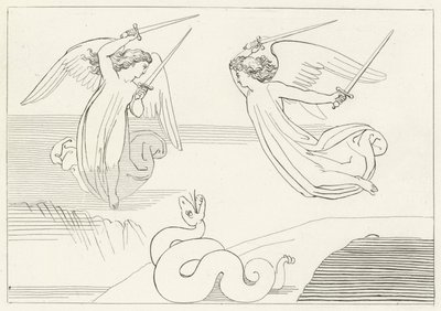 La valle, Purgatorio, Canto 8 da John (after) Flaxman