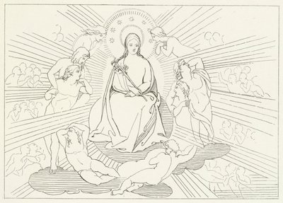 La Vergine Maria, Paradiso, Canto 31 (incisione) da John (after) Flaxman