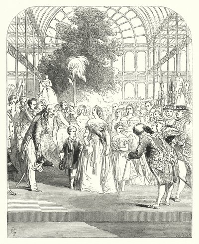 La regina Vittoria e i suoi figli in visita alla Grande Esposizione del 1851, Crystal Palace, Hyde Park, Londra da John (after) Gilbert