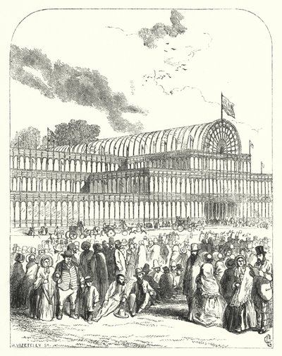 Il Crystal Palace a Hyde Park, Londra, sede della Grande Esposizione del 1851, progettato da Joseph Paxton e Charles Fox da John (after) Gilbert