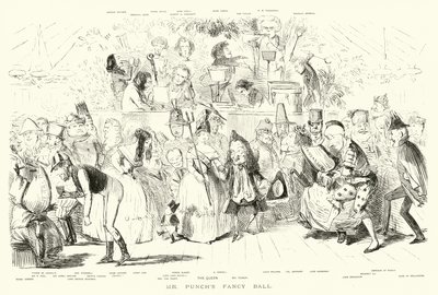 Il ballo di fantasia di Mr Punch (incisione) da John (after) Leech