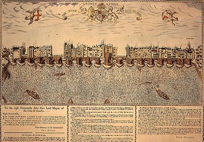 Veduta del Ponte di Londra da Est a Ovest, ristampa di un