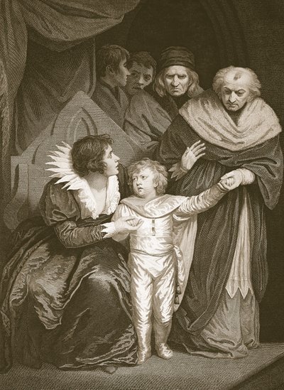 Duca di York, fratello di Edoardo V, consegnato dalla Regina, inciso da J. Fittler, illustrazione da 