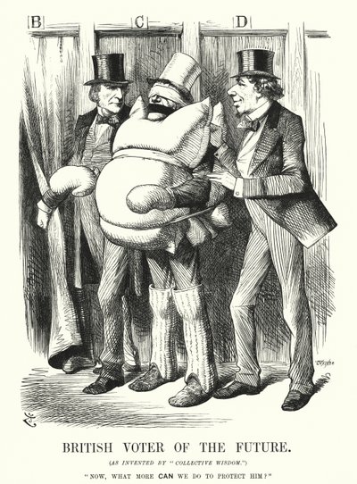 Cartone animato di Punch: Elettore Britannico del Futuro (incisione) da John (after) Tenniel